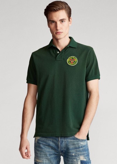 Polos Polo Ralph Lauren Hombre Verdes - Custom Slim Fit Mesh - BXKIG6304